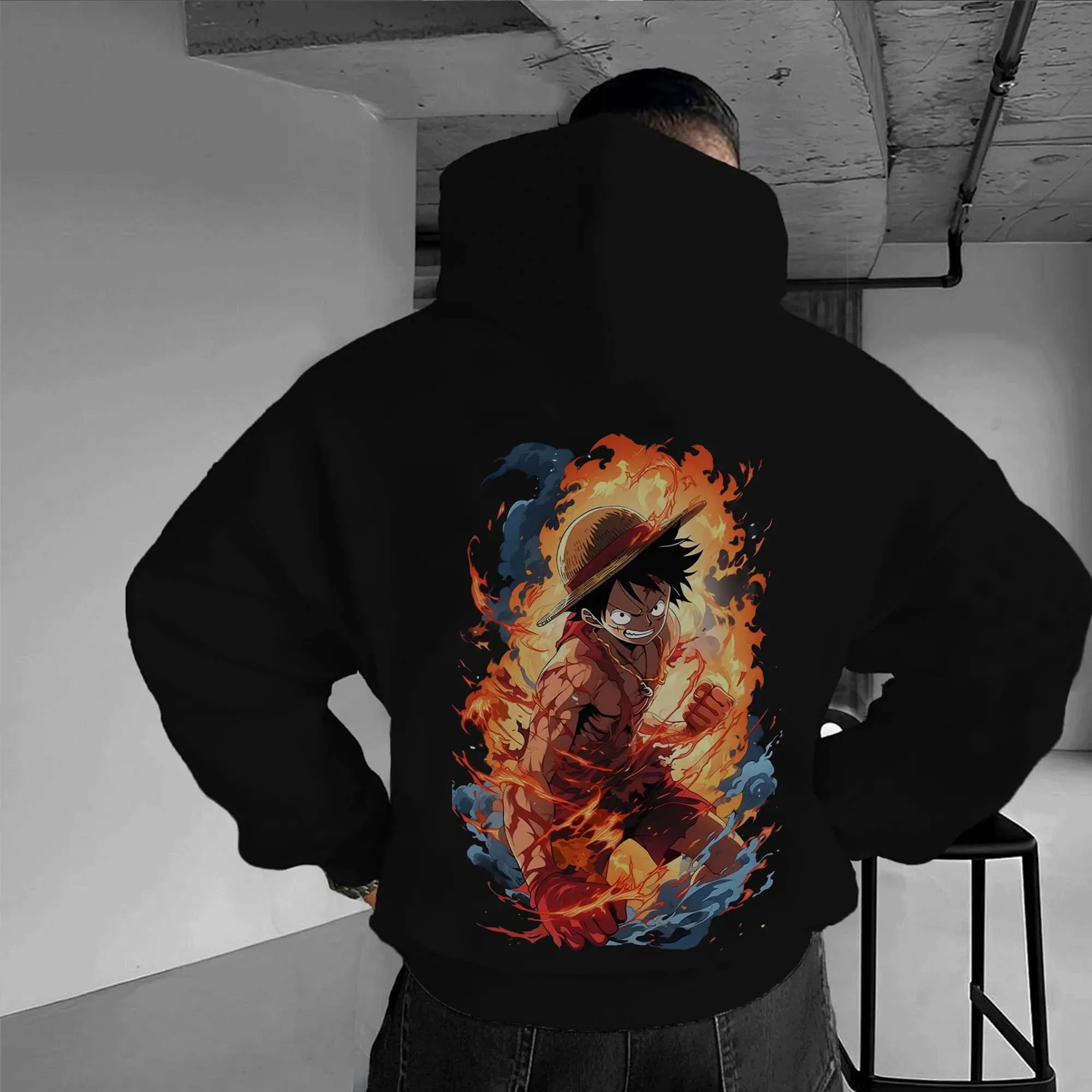 

ONE PIECE Luffy Sauron с красочным принтом, осенне-зимний мужской и женский теплый свитер, специальное предложение, однотонная толстовка с капюшоном