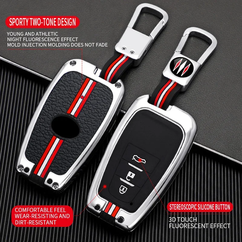

Zinc Alloy +Silicone Car Remote Key Case Cover Shell For Toyota Prius Camry Corolla C-HR RAV4 Land Cruiser Prado 2 3 4 Buttons