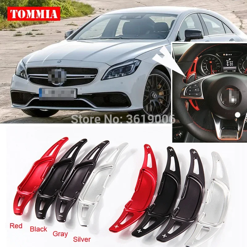 

tommia For Mercedes-Benz CLS63 AMG 2014-2018 2pcs Steering Wheel Aluminum Shift Paddle Shifter Extension Car-styling