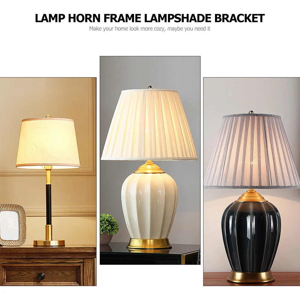 2 pezzi supporto per arpa lampada placcatura in lega metallica staffa per paralume stabile da 6 pollici per lampade da pavimento in cristallo da tavolo telaio in corno