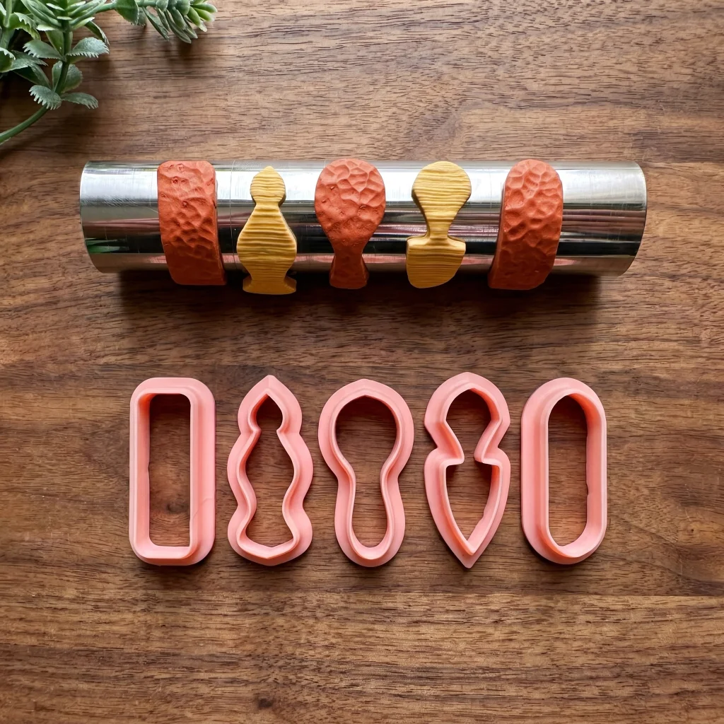 Modern Abstract Wavy Polymer Clay Cutter Set Soft Ceramic Earring Mold Irregular Geometric DIY Handmade Pendant Craft Tool