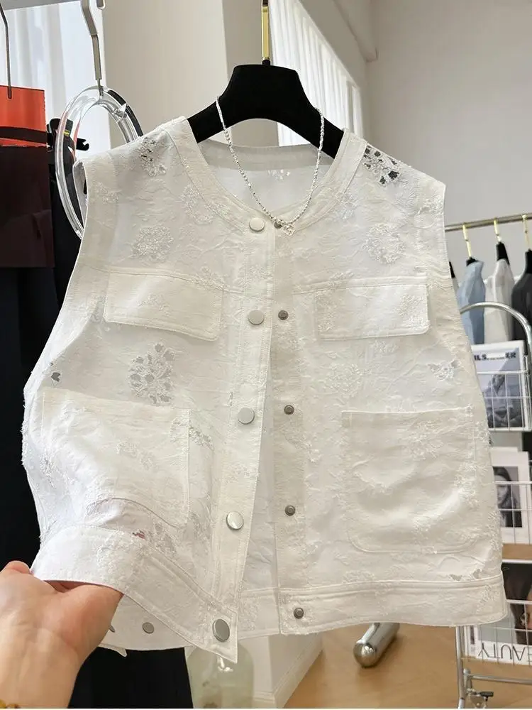 Top da donna 2025 Canottiera elegante estiva da donna Canottiera senza maniche bianca casual alla moda