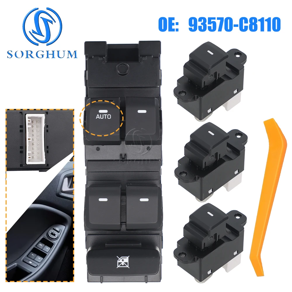 For Hyundai I20 GB IB 2015 2016 2017 2018 2019 2020 Electric Power Window Switch Button Front Left Driver 93570-C8110 93570C8110