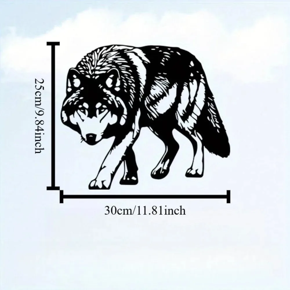 CIFBUY Iron Art Wall Decor Wild Wolf Silhouette Metal Hanging Vintage Black Sign For Cabin Living Room Man Cave Nature