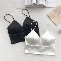 Sleeping Brassiere Push Up Bras Sexy Lingerie Top Wireless Bra Top Sexy Women Sexy Strap Silk Smooth Plunge Bralette