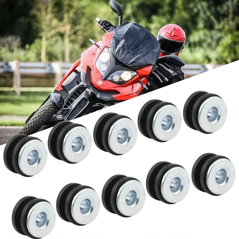 10 PCS Motorcycle Rubber Grommets Bolt Kit  Grommets Gasket Fairings Bolt Valve Motorcycles Side Cover Cushion Accessories