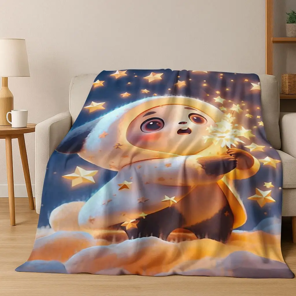 26 Style Dream Panda Cute Cartoon Art Flannel Blanket,Cozy Soft Throw Blanket for Home Bedroom Bed Sofa Picnic Cover Gift Kids