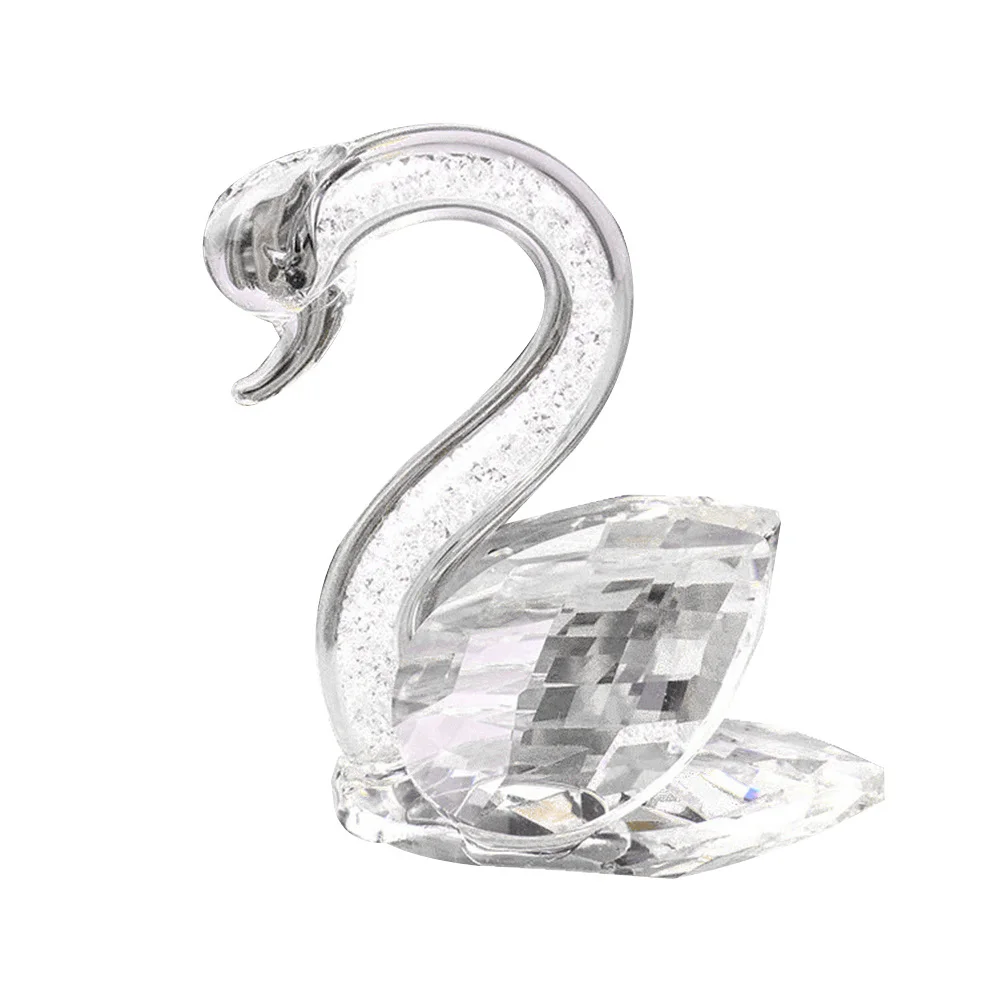 

Crystal Swan Delicate Craft Creative Desktop Decoration Elegant Ornament for Home Office Photo Prop Unique Gift