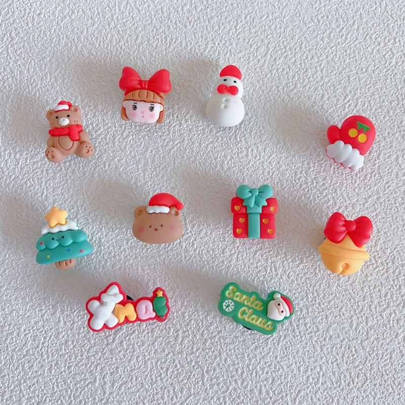 Festive Christmas Shoe flowers for clogs  ABS Material, Cute Holiday Themed DIY Charms Compatible with all clogs Xmas Gifts