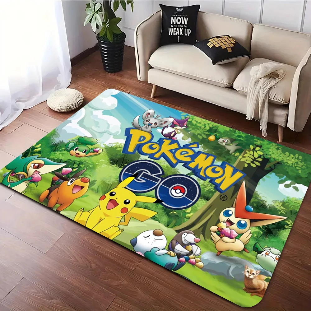 MINISO 可愛いポケモンアニメゲームカーペット リビングルームと寝室の装飾 ラウンジソファチェア用 滑り止めソフトフロアマット 完璧なギフト