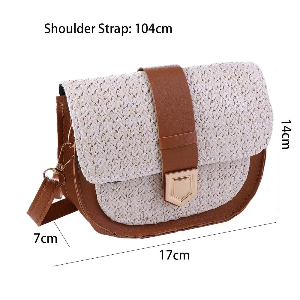 Elegante Vintage Stro Casual Voor Meisjes Schoudertas Schoudertas Koreaanse Handtas Dames Zadeltas Crossbody Tas