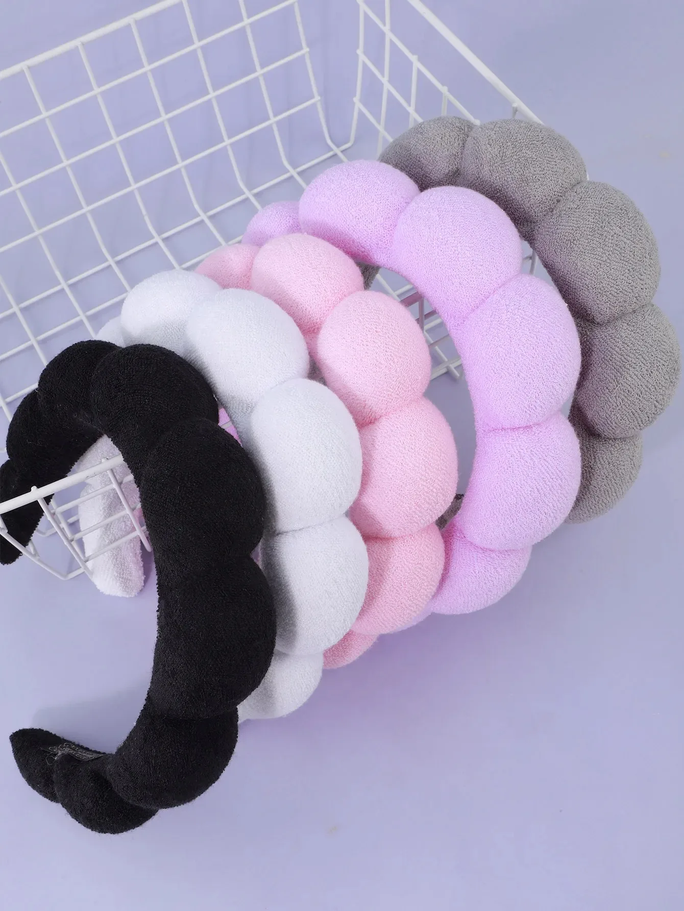 3 pezzi per lavare il viso per le donne fasce in spugna cinturino da polso trucco bolla morbida fascia per capelli accessori per capelli per ragazze copricapo
