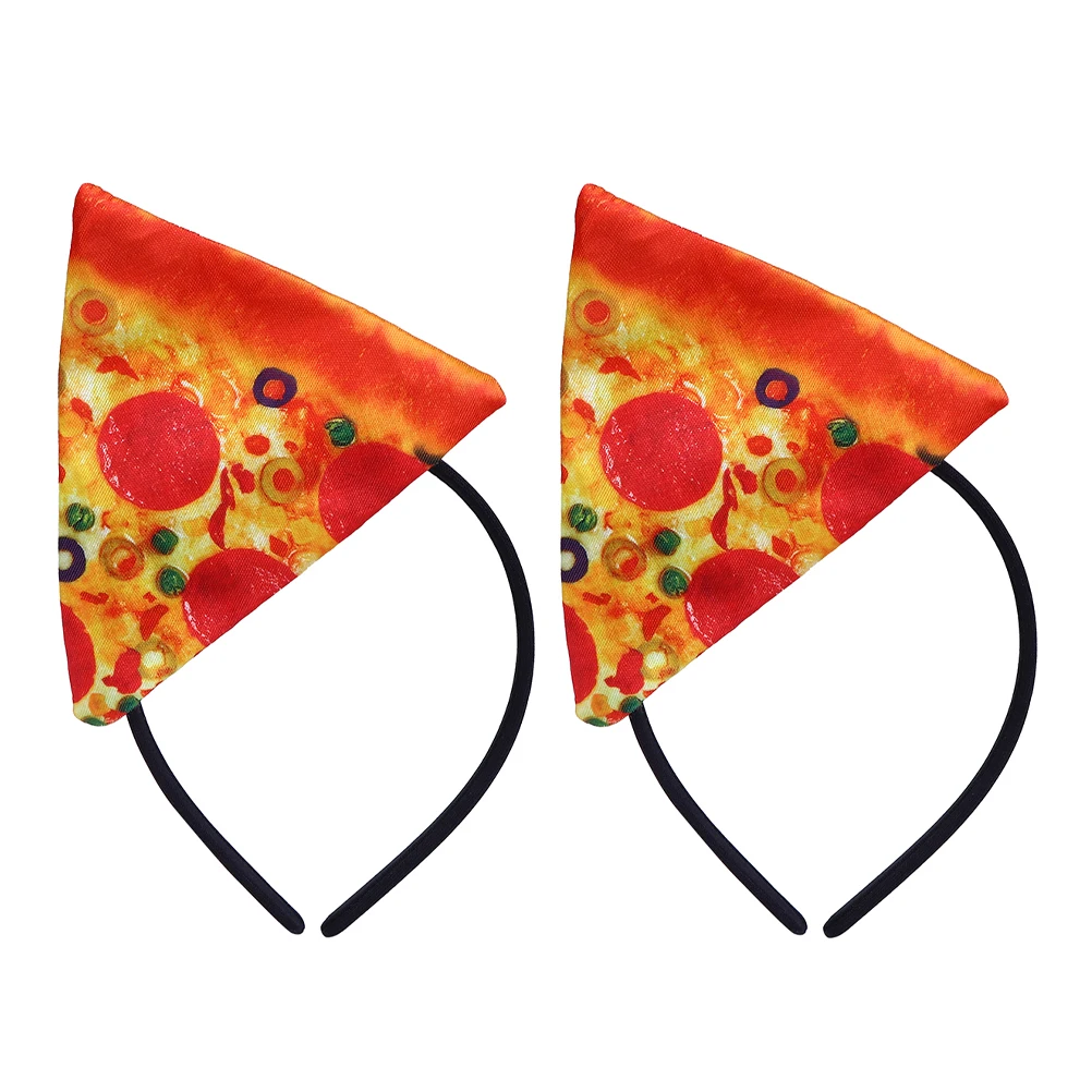 2pcs Pizza Headband Funny Crazy Hat Halloween Cosplay Christmas Costume For Adults Kids Italian Themed Party Decorations Props