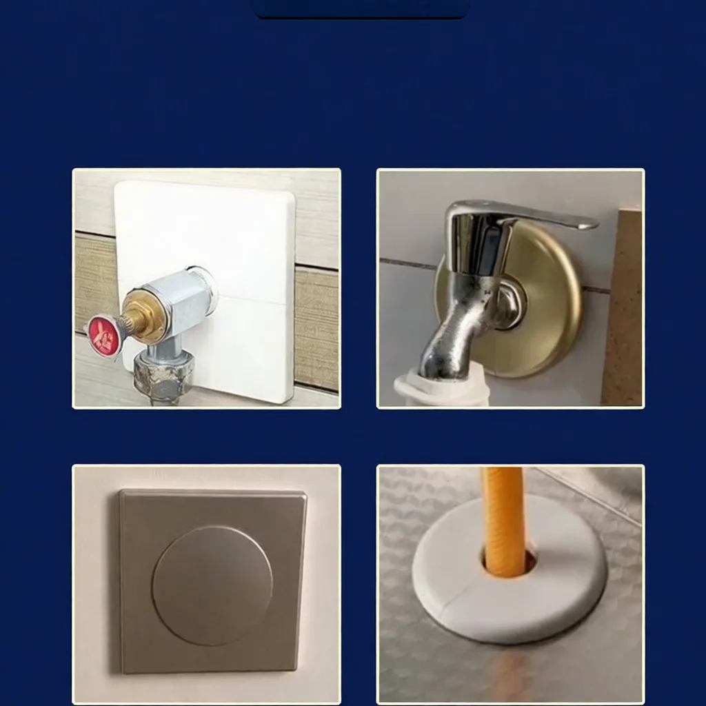 Decorative Flange Cover For Wall Hole Pipe Fitting Cable Port Concealer Round Square Plate Home Improvement Tool