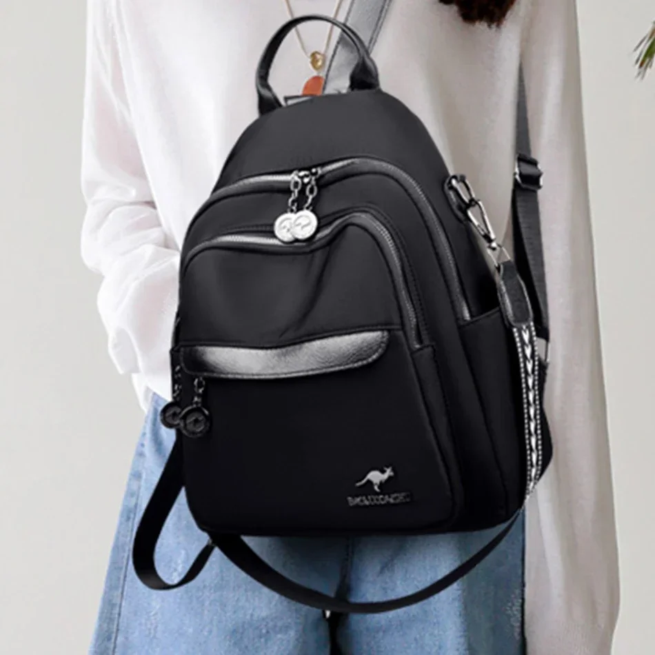 2024 New Women Backpack Luxury High Quality Leather Fashion Shoulder Bag Female Multifunction Large Capacity Travel Knapsack Sac