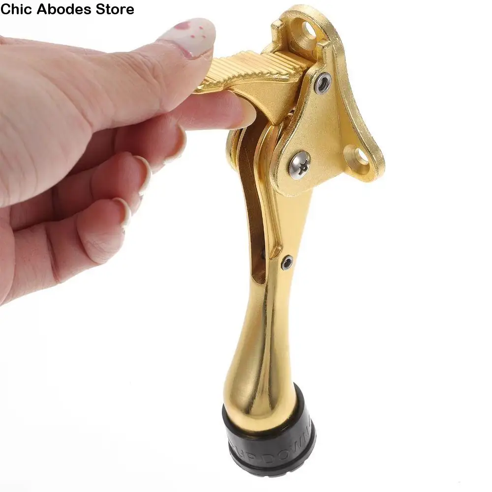 

Heavy Duty Zinc Alloy Door Stopper Easy Install Adjustable Wall Mounted Door Holder Positioning Zinc Alloy Kickdown Door Stopper