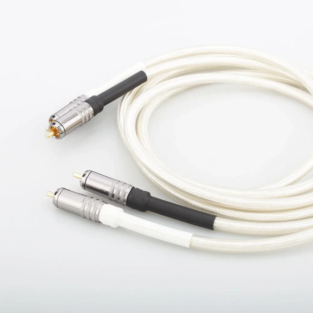 Par audiocrast a26 alta fidelidade 7n occ cabo rca banhado a prata hi-end áudio 2rca para 2rca cabo de interconexão para amplificador cd dvd player