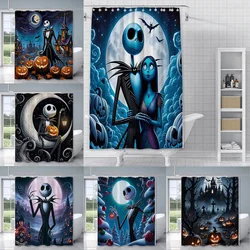 Shower Jack Skellington Curtain Waterproof Polyester Fabric Paint Colorful Bath Curtains Home Bathroom Decor Curtain With Hook