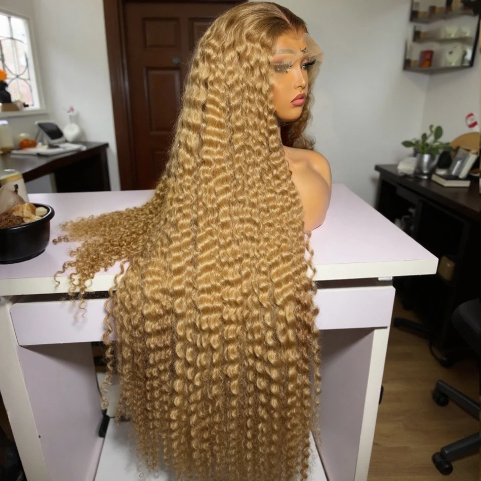 

Парик из натуральных волос 27 Honey Blonde, 13x6 HD Lace Frontal, Deey Wave, 13x4 Honey Blonde, 200% плотность