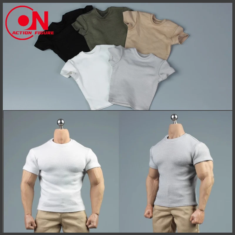 

AFS 1/6 Scale Male Soldier Solid Color T-shirt Tops Clothes Model Fit 12'' Soldier Action Figure Body Dolls