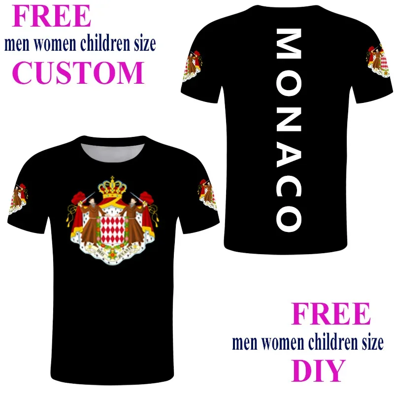 Monaco T Shirt Custom Europe Country Flag Coat Of Arms Of Monaco FC Football Racing T Shirt Travel Souvenir Gifts Sport Clothing