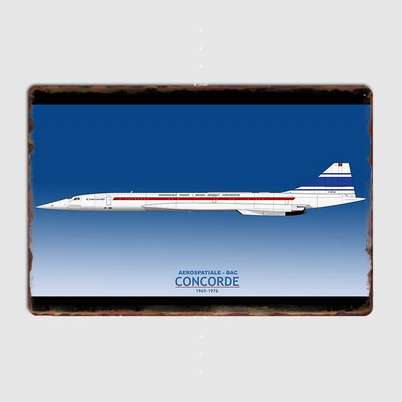 

Prototype Concorde 001 F-WTSS Vintage Poster Metal Sign Posters Garage Custom Home Decor Room Decoration Wall Decor