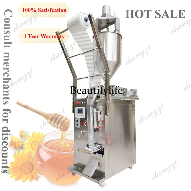 

Automatic Liquid Chili Paste Packaging Machine Oil Sauce Filling Honey Seasoning Water Hot Pot Material Sealing Packing Machine