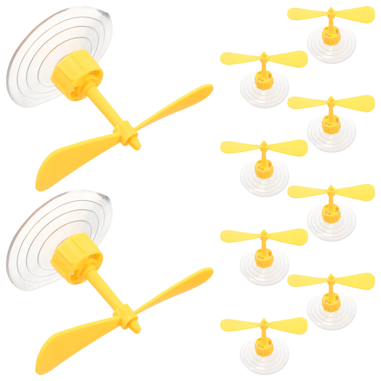 10 Pcs Dragonfly Decor Creative Motorbike Helicopter Lovely Suction Cup Yellow Funny