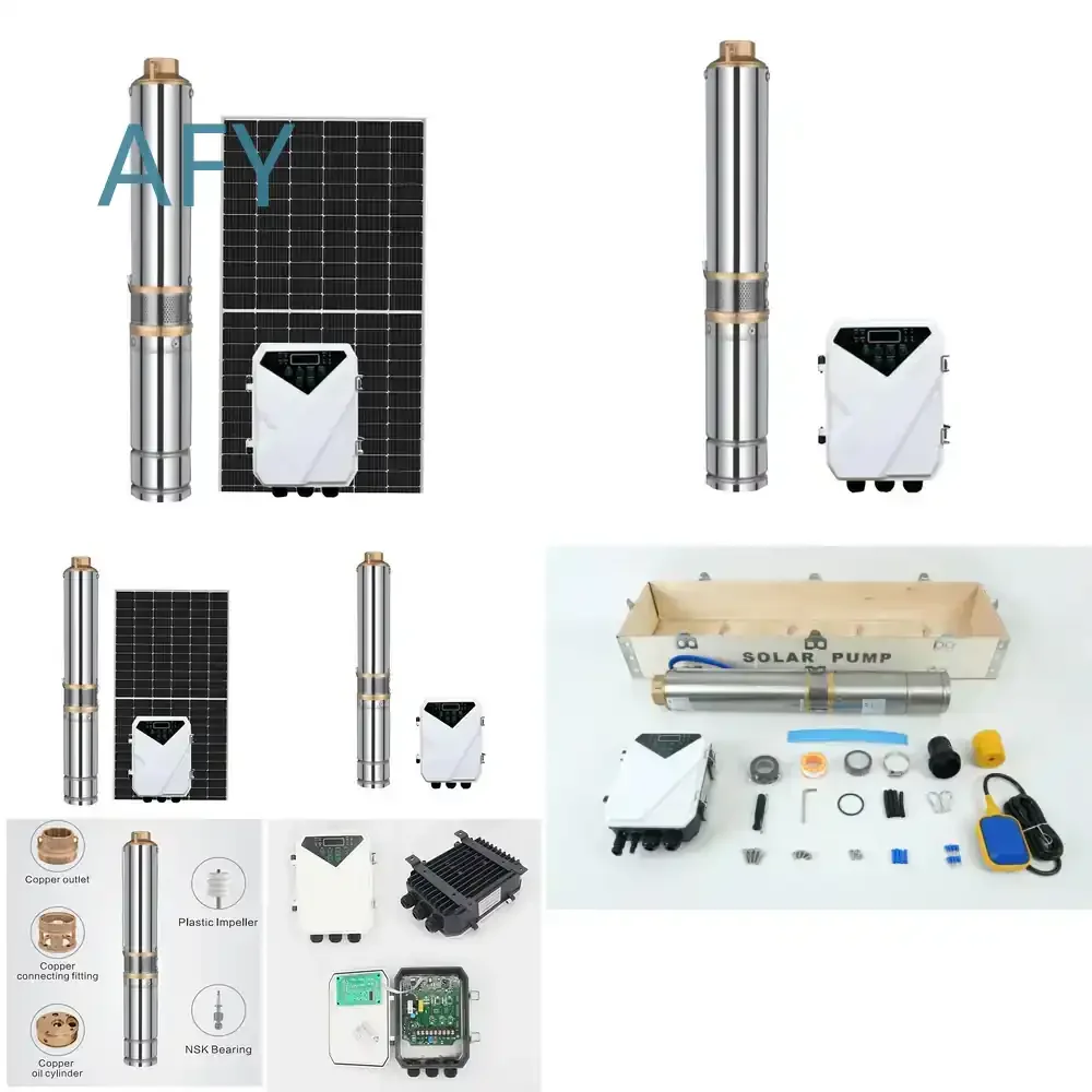0.5Hp 300W Solar Water Pump for Agricultural Irrigation 24V DC Submersible Pump for Farming Garden Well Watering Hydroponics