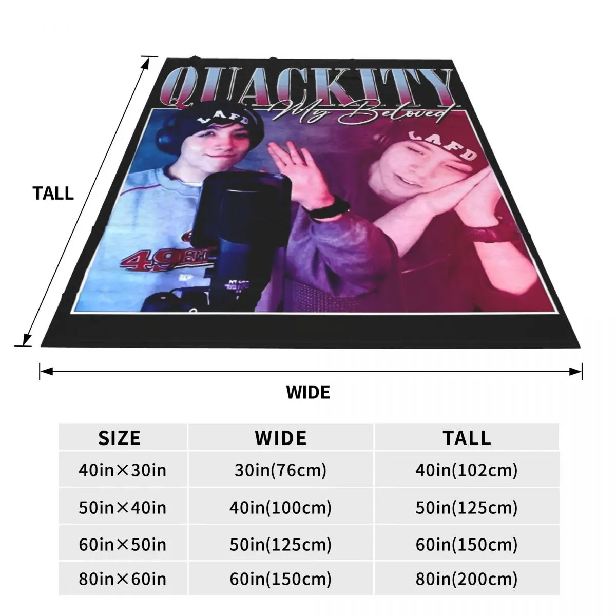 Quackity My Beloved Poster Warm Soft Blanket Mexican Cute Boy Office Plush Throw Blanket Living Room Flannel Bedspread Bed Cover