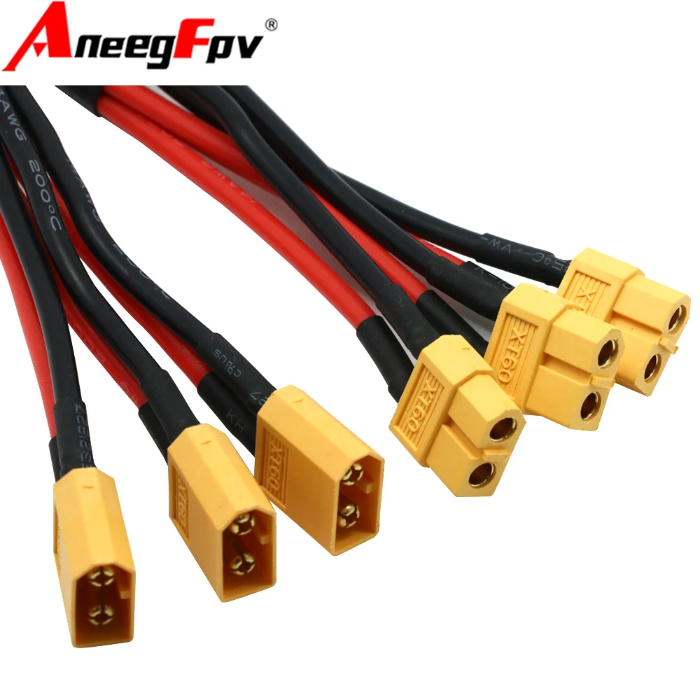 XT60 Parallelle Batterij Connector Mannelijke/Vrouwelijke Kabel Dual Extension Y Splitter/3Way 14AWG Siliconen Draad voor RC Batterij Motor