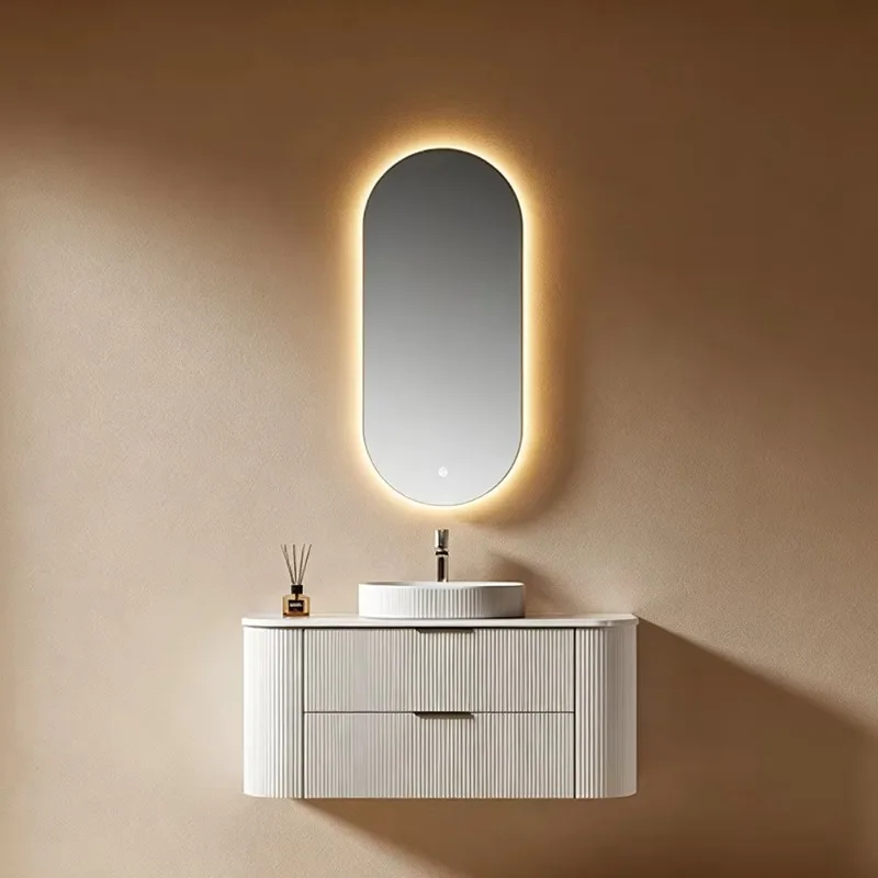 Fashion Modern Wooden Wall Mounted Bathroom Storage Cabinet Small 24 Inch Floating Bathroom Vanity With Sink - view 5