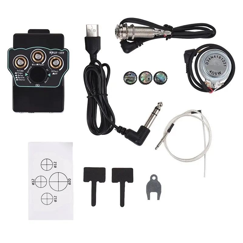 PHILE-5X Guitar Pickup Classical Guitar Pickup Vibration Pickup BT Accompaniment Resonance Pickup 3-Band EQ Equalizer Acoustic