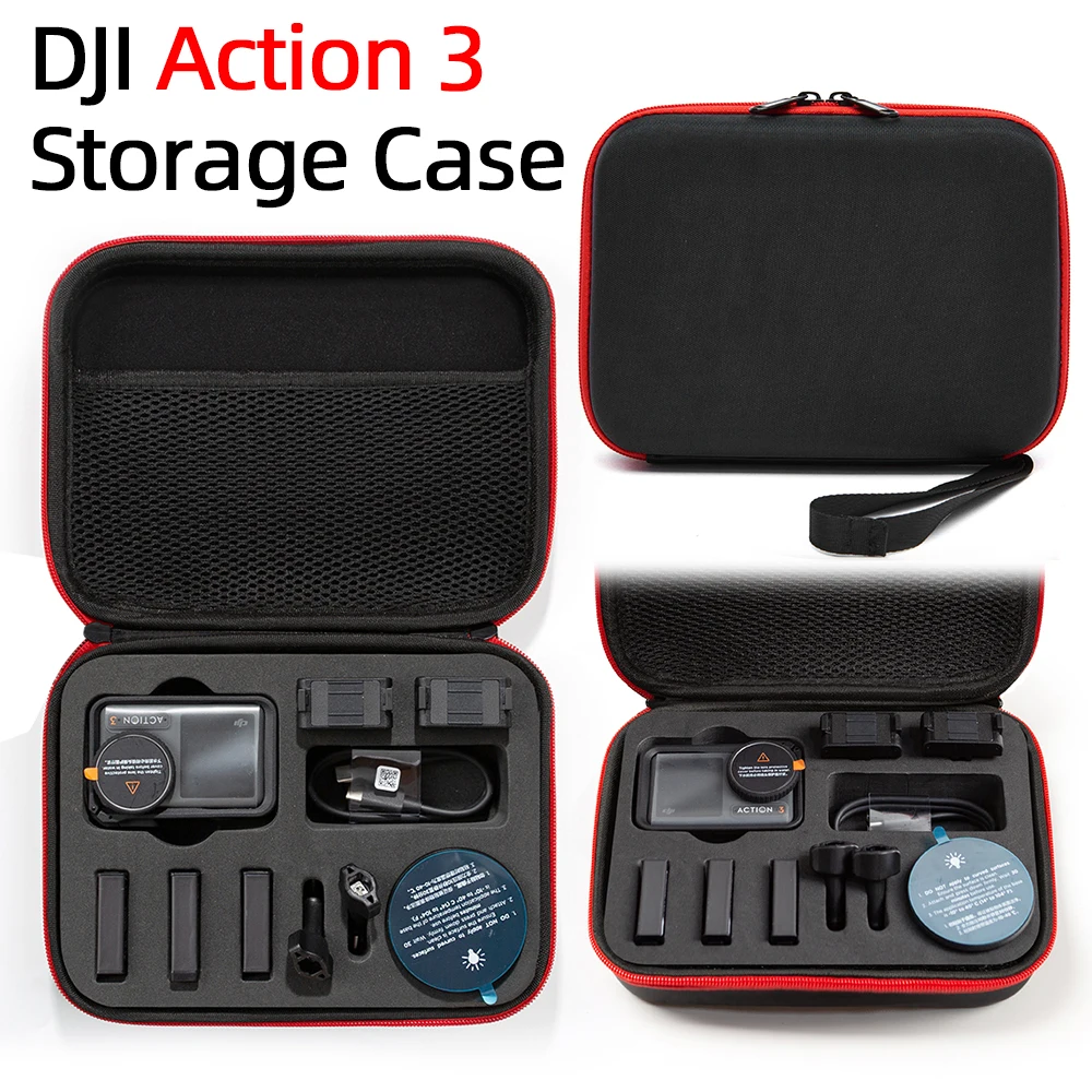 For DJI Action 3  Bag Action Camera Clutch Portable Wearable Black For DJI Action 3 Storage Bag