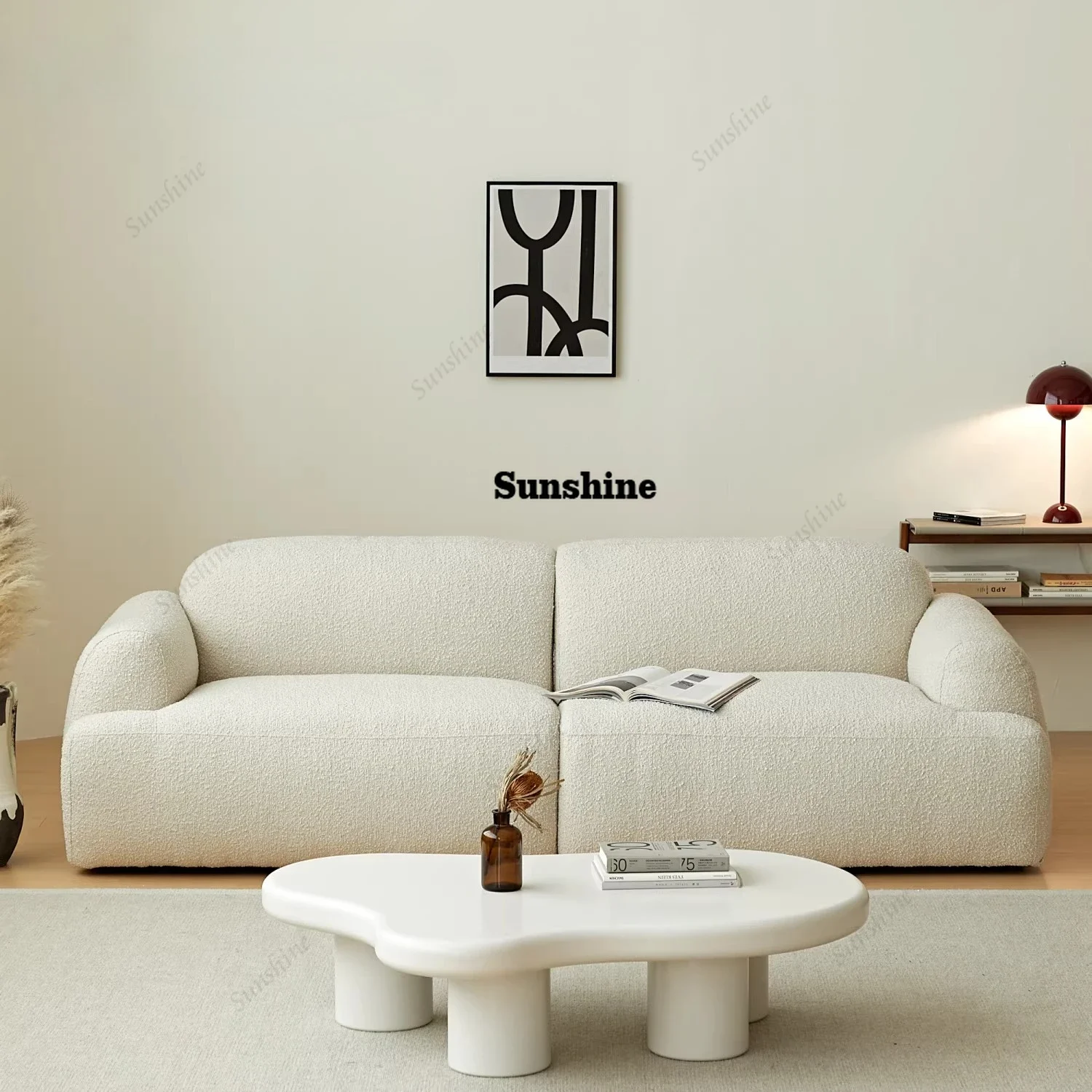 

Nordic minimalist sofa Modern Italian minimalist living room leather sofaTJ