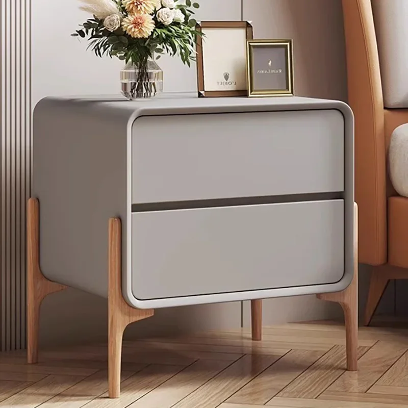 

Minimalist Nordic Nightstand Modern Bedroom Wood Drawer Storage Bedside Table Luxury Home Mesitas De Noche Hotel Furniture