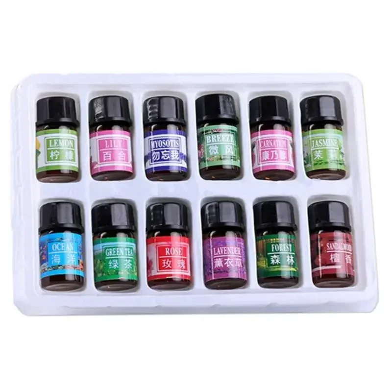 12PCS 3ML Air Freshener Natural Plant Aromatherapy Essential Oil Air Conditioning Perfume Aroma Diffuser Fragrance Humidifier