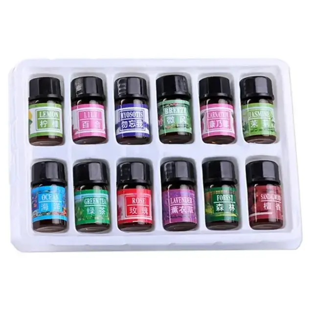 12PCS 3ML Air Freshener Natural Plant Aromatherapy Essential Oil Air