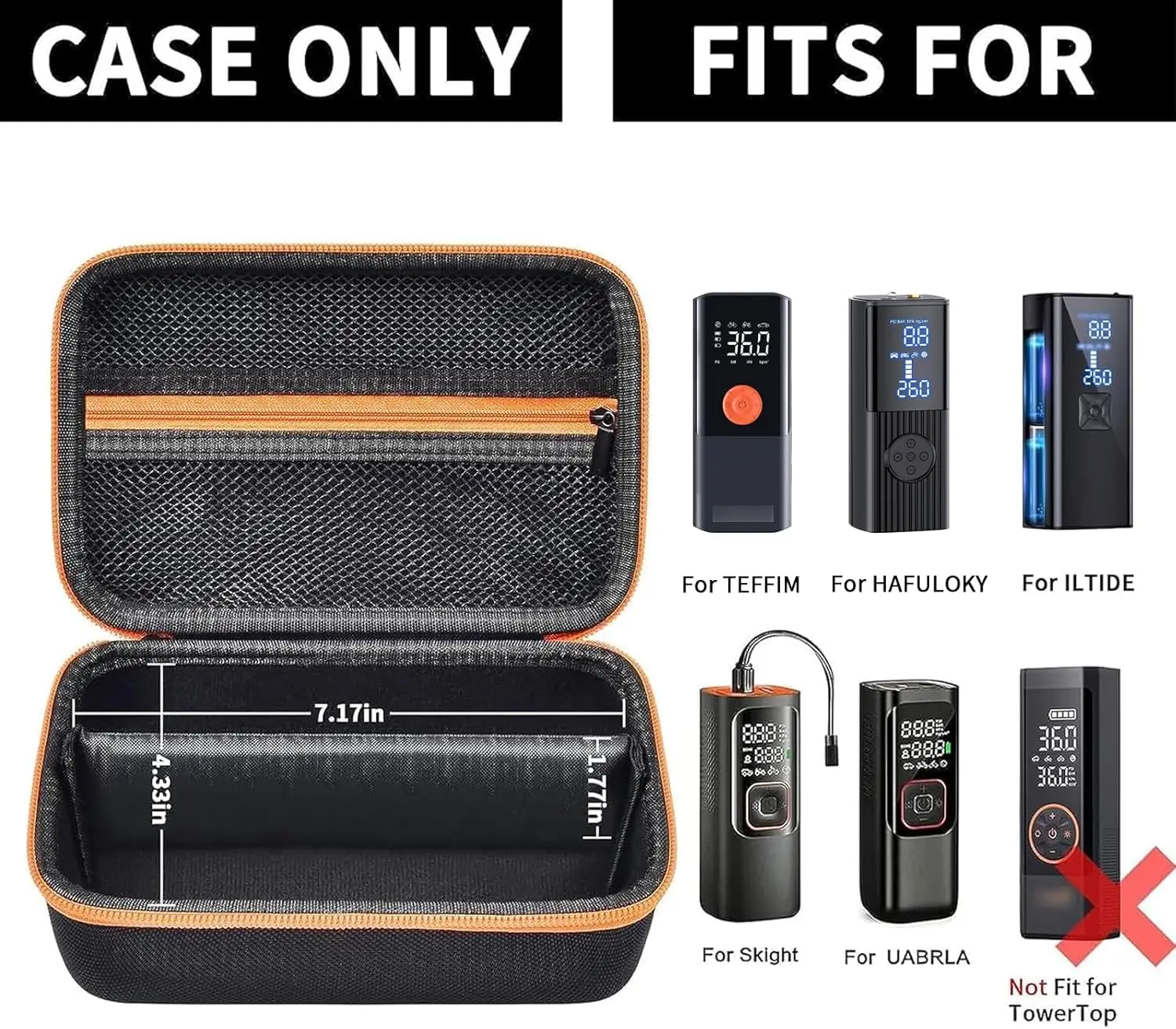 Case Compatible with Skight/for LOLSSA/for Teffim/for Hafuloky/for Frarome/for ILTIDE Tire Inflator Portable Air Compressor