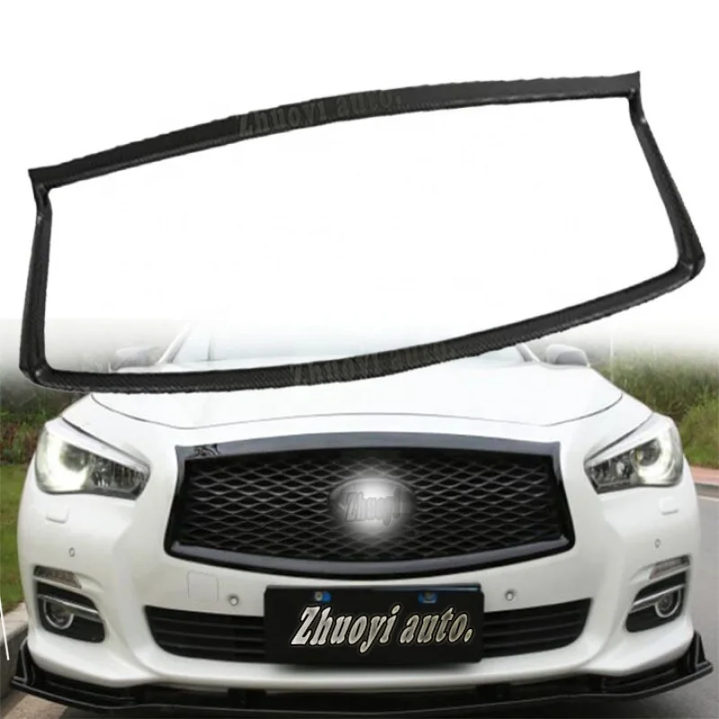 

2023 Front Bumper Grille Frame Trim for 2018-2022 Infiniti 2014-2017 Rear Spoiler Carbon Fiber Bodykit Tuning Accessory Grill pp