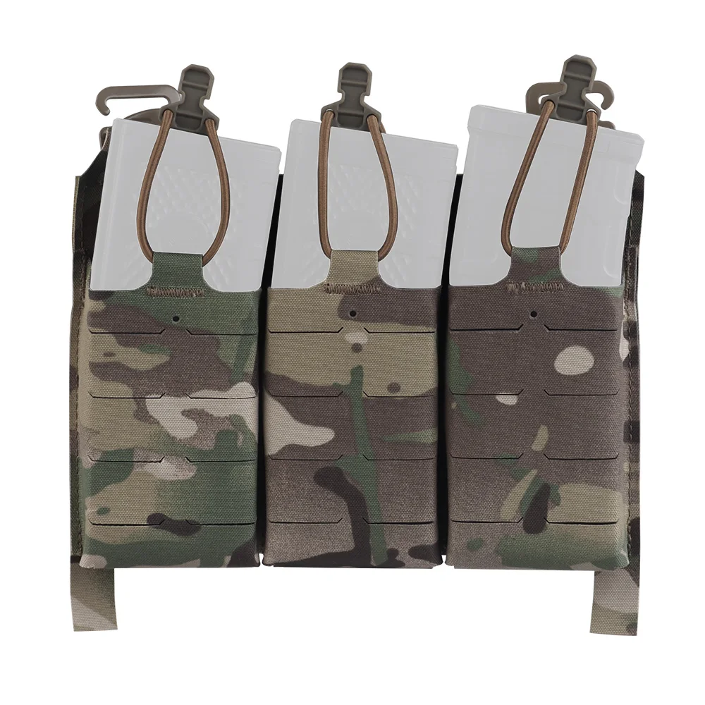 Wosport V5 PC Triple Mag Pouch Plate 5.56 Pouch Panel G Hook MOLLE Hook and Loop Mount Elastic Pull Tab for Airsoft Outdoor Gear
