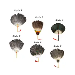 Chinese Zhuge Liang Feather Fan Traditional Handheld Fan Chinese Summer Fan Kongming Feather Fan for Performances Wedding
