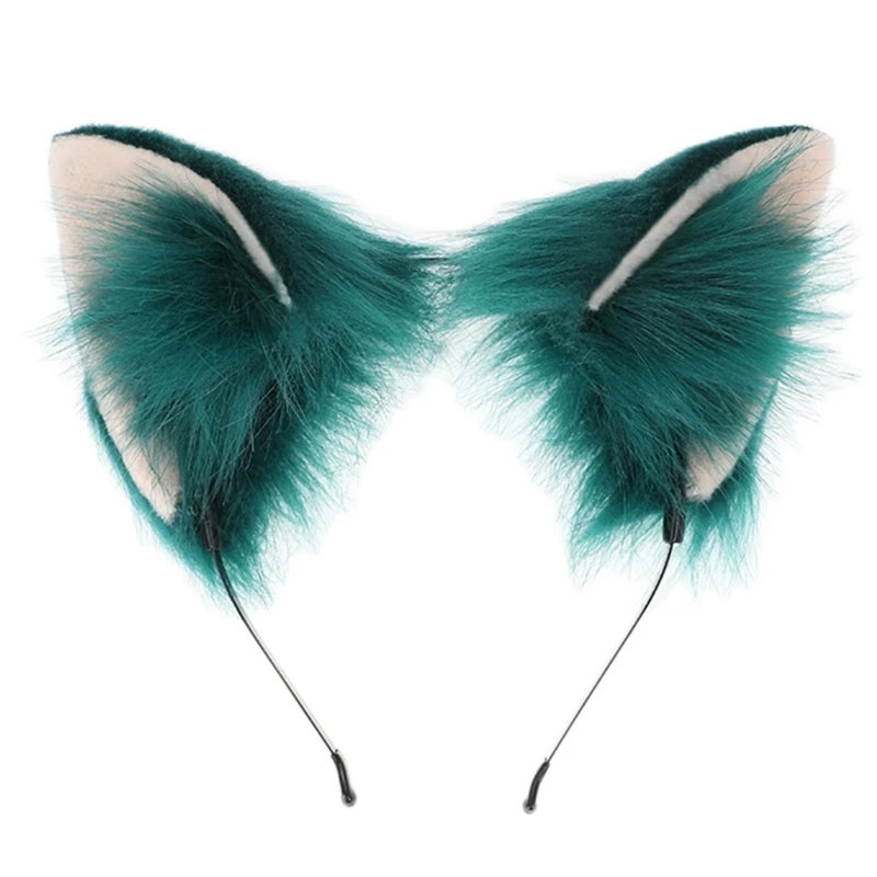 Animal Anime Rabbit Foxes Fur Ear Headband Hair Hoops Cosplay Hairband Headwear Hair Accessories N58F