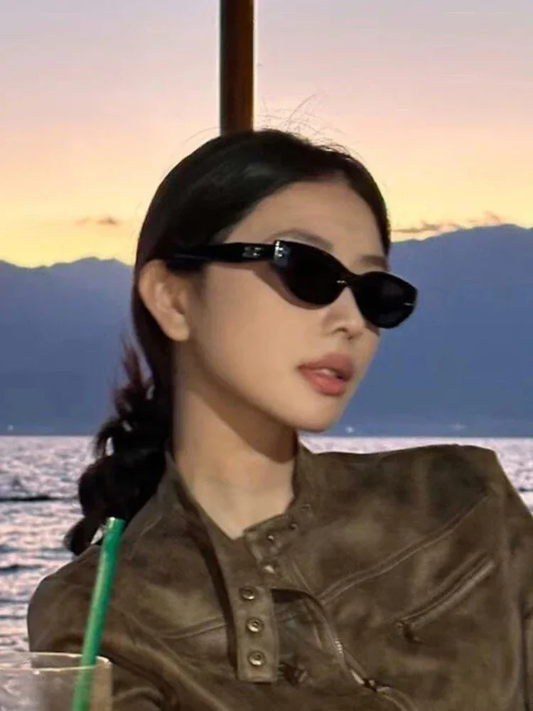 New high-end internet celebrity anti UV square round face slimming sunglasses