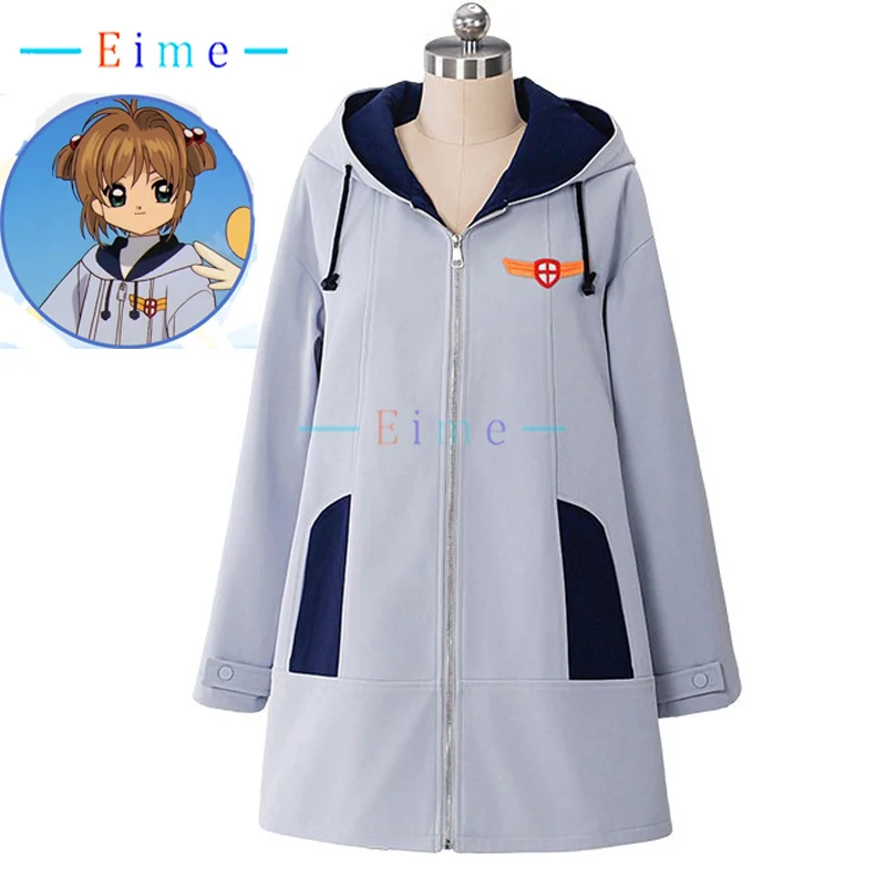 

Anime Cardcaptor Sakura Cosplay Costume Sakura Skating Outfit Hoddie Jacket Girl Coat Halloween Uniform Party Suit Custom Made