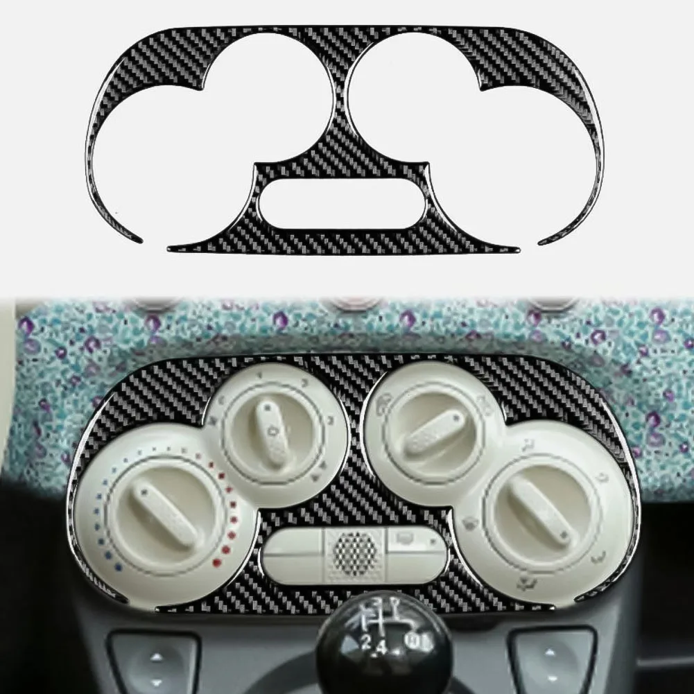 Soft Carbon Fiber Sticker For Fiat 500 (2008-2024) For Abarth 595 Air Conditioning Control Frame Car Accessories - view 3