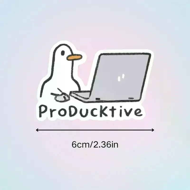 5Pcs Cute Goose Vinyl Laptop Stickers Removable Waterproof Decals for Notebook Computer Adult DIY Gift Decor