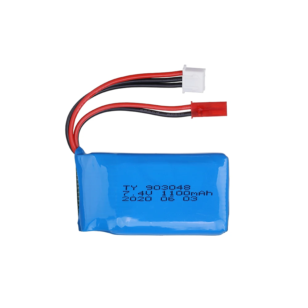 ( JST plug ) 7.4V 1100mAh Lipo Battery / USB Charger 903048 For WLtoys A949 A959 A969 A979 K929 1/18 Rc Car Parts