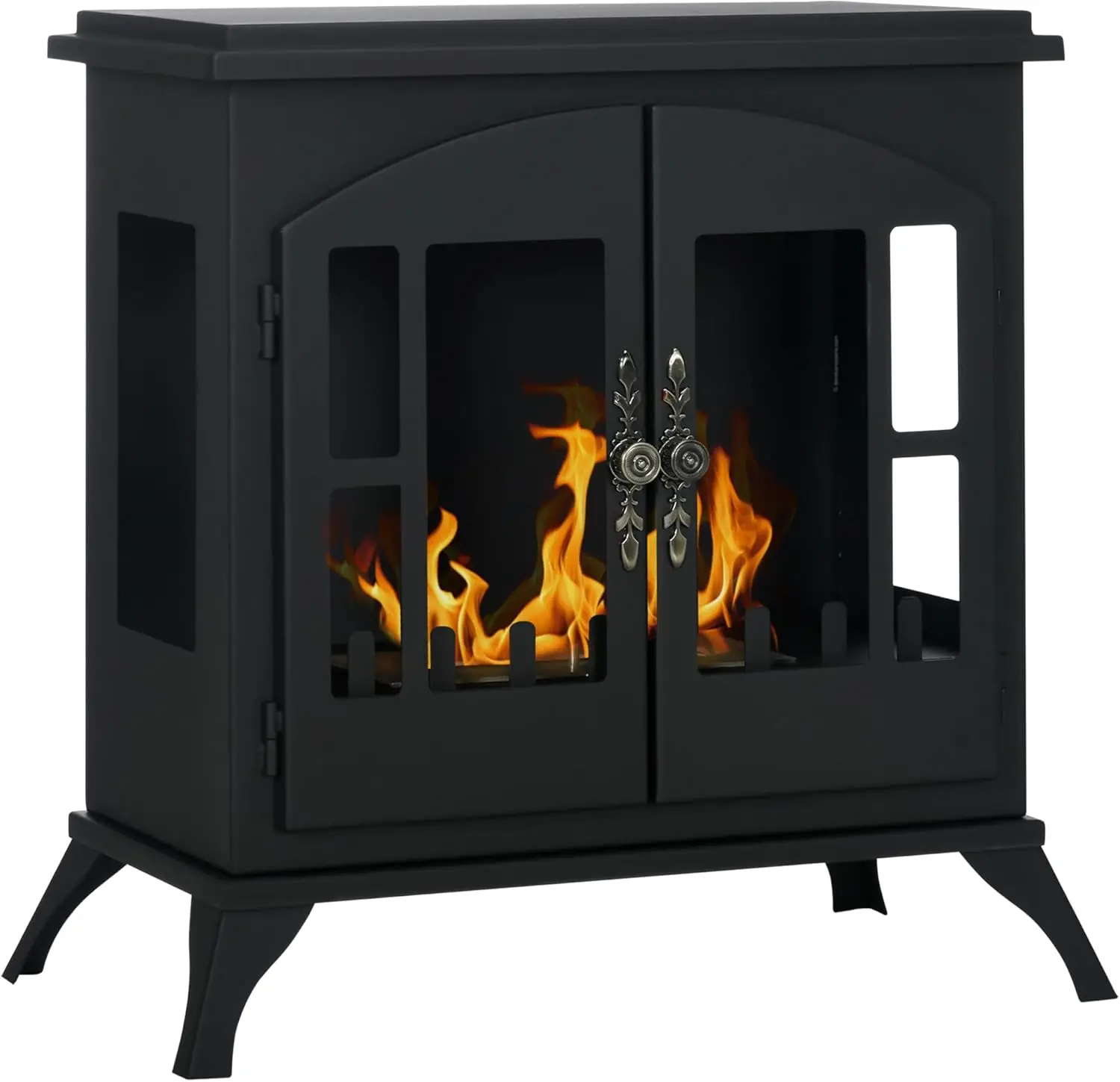 

Ethanol Fireplace, 21.75" Freestanding Fireplace Stove with Stainless Steel Flame Snuffer, 0.25 Gal, Max 269 Sq