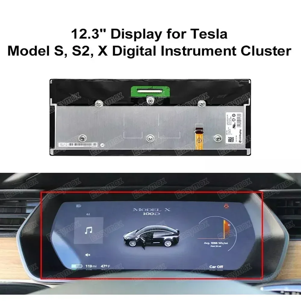 

12.3“ LCD Display LA123WF4-SL01 Dashboard for Tesla Model S S2 X GEN 2 Digital Instrument Cluster Speedometer Repair